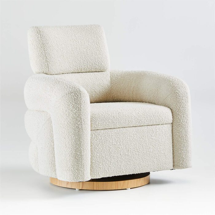 Snoozer Cream Boucle Nursery Swivel